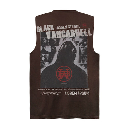 Dark High Street Shadow Printed Vest For Men