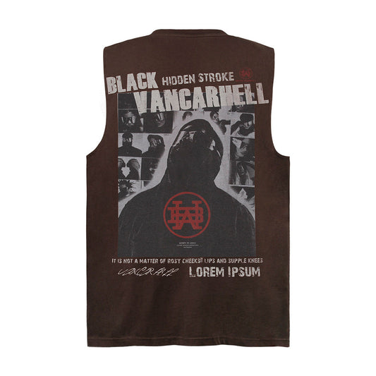 Dark High Street Shadow Printed Vest For Men