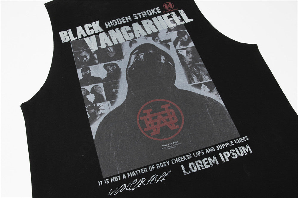 Dark High Street Shadow Printed Vest For Men