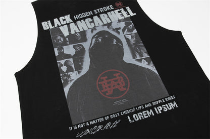 Dark High Street Shadow Printed Vest For Men