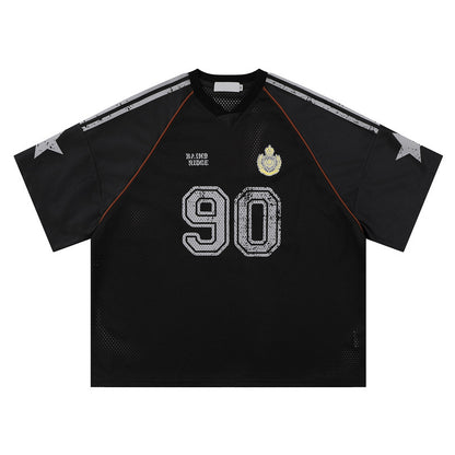Graffiti Star Badge-style Loose Short-sleeved T-shirt For Men