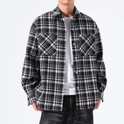 Fashion Plaid Shirt Coat For Men And Women