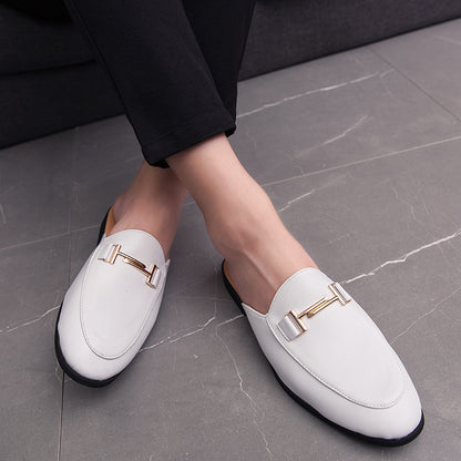 Half Slippers Personality Wear British Style Closed Toe Without Heel Casual Sandals