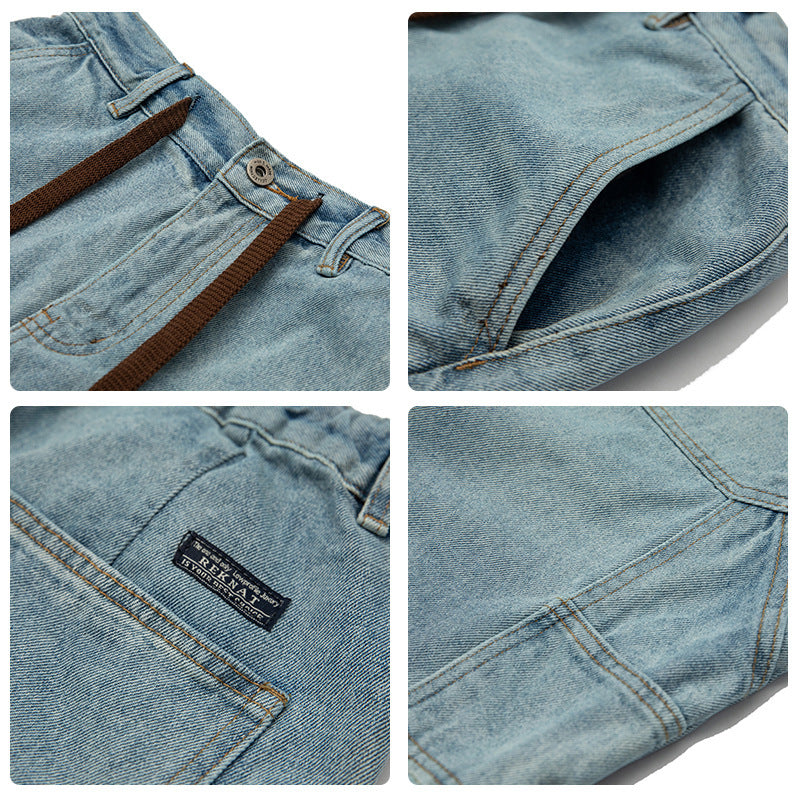 Men's Fashion Casual Straight Fifth Pants