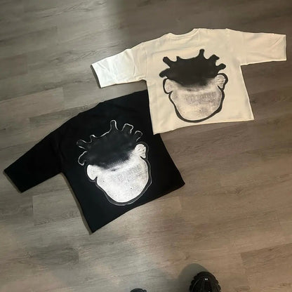 Cartoon Pattern T-shirt Hip Hop Short Sleeve