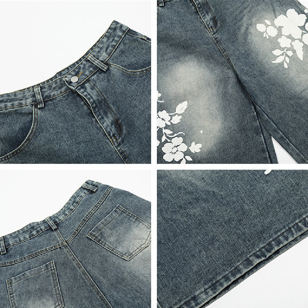 Personality Women's Retro Washed Jeans