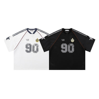 Graffiti Star Badge-style Loose Short-sleeved T-shirt For Men
