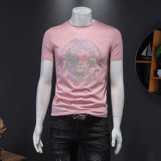 Men's Summer Jade Silk Handsome Bottoming Shirt