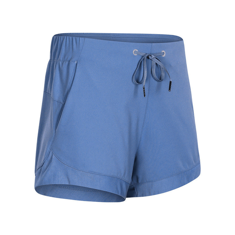 Elastic lace-up track shorts