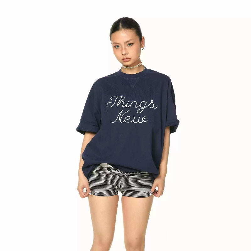 Round Neck Letter Short Sleeve T-shirt For Women Summer New Loose