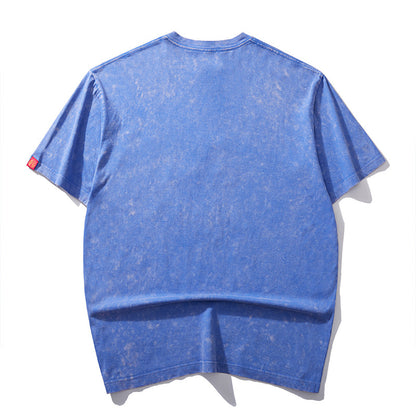 Men's Butterfly Embroidered Crew Neck Short-sleeved