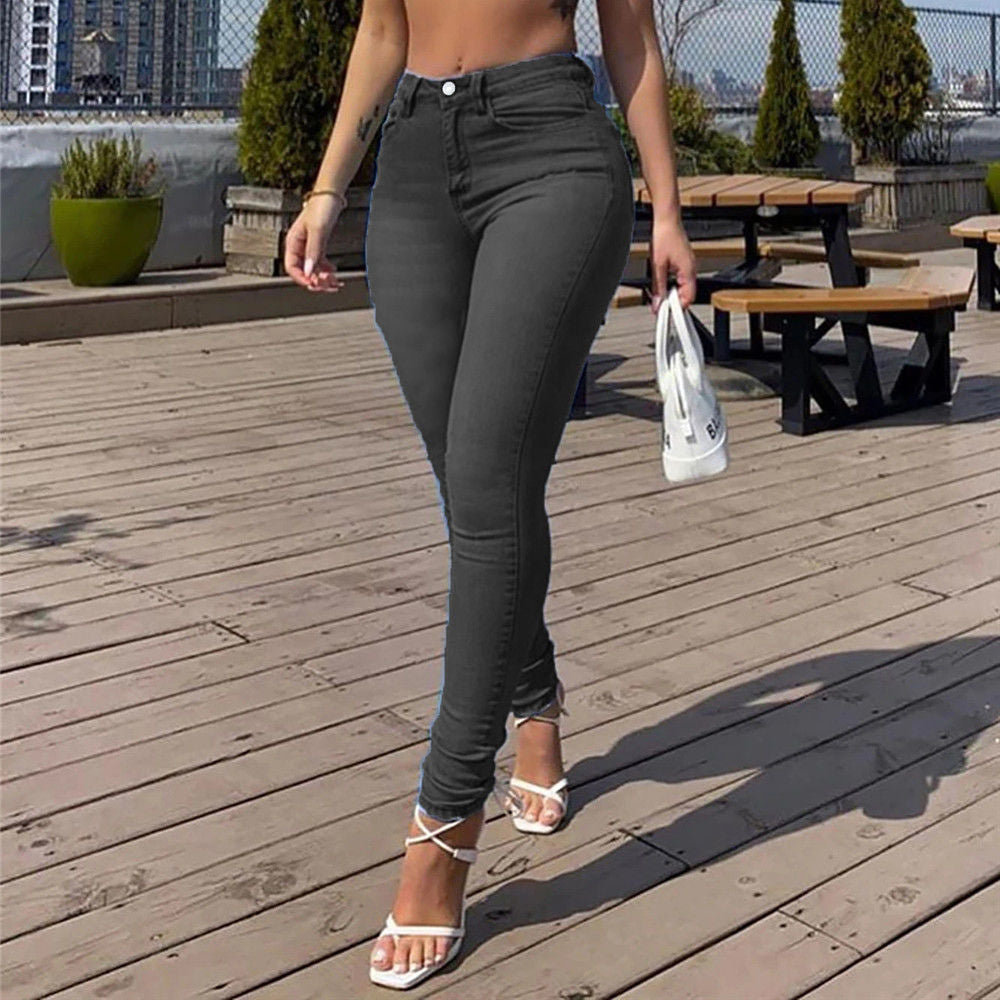Peach Hip Skinny Jeans For Women