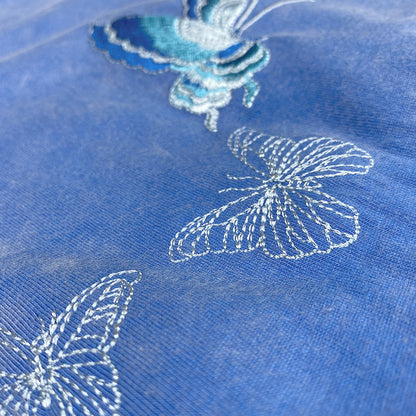 Men's Butterfly Embroidered Crew Neck Short-sleeved
