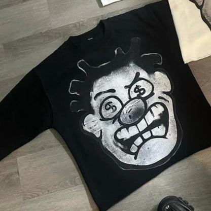 Cartoon Pattern T-shirt Hip Hop Short Sleeve