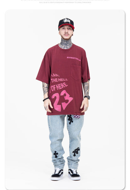 Men's Fried Street Loose Five Points Trendy Sleeves