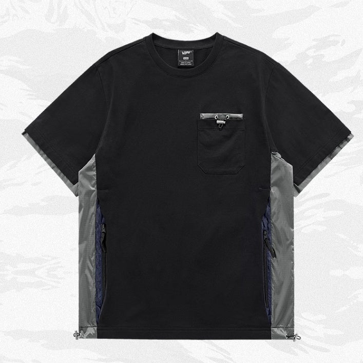 Contrast Stitching With Loose Half Sleeves
