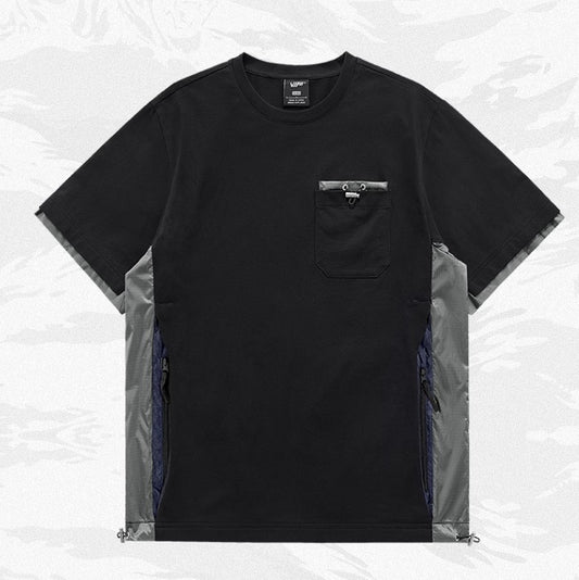 Contrast Stitching With Loose Half Sleeves