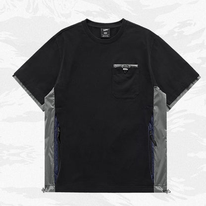 Contrast Stitching With Loose Half Sleeves