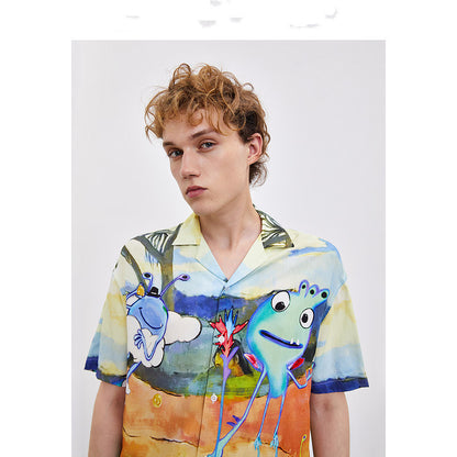 Spring And Summer New Men's Thin Short-sleeved Cardigan Shirt