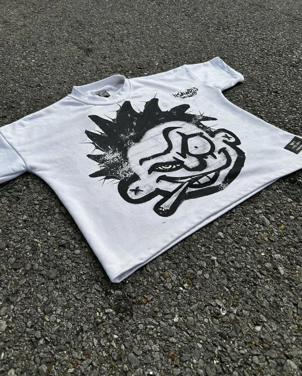 Cartoon Pattern T-shirt Hip Hop Short Sleeve
