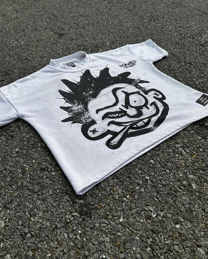 Cartoon Pattern T-shirt Hip Hop Short Sleeve