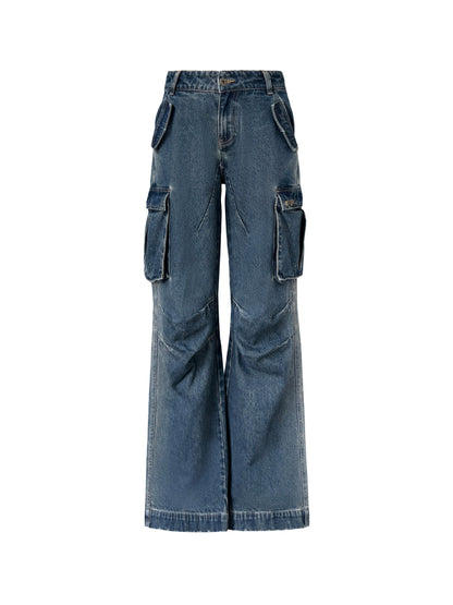 Heavy Industry Loose Wide-leg Denim Overalls