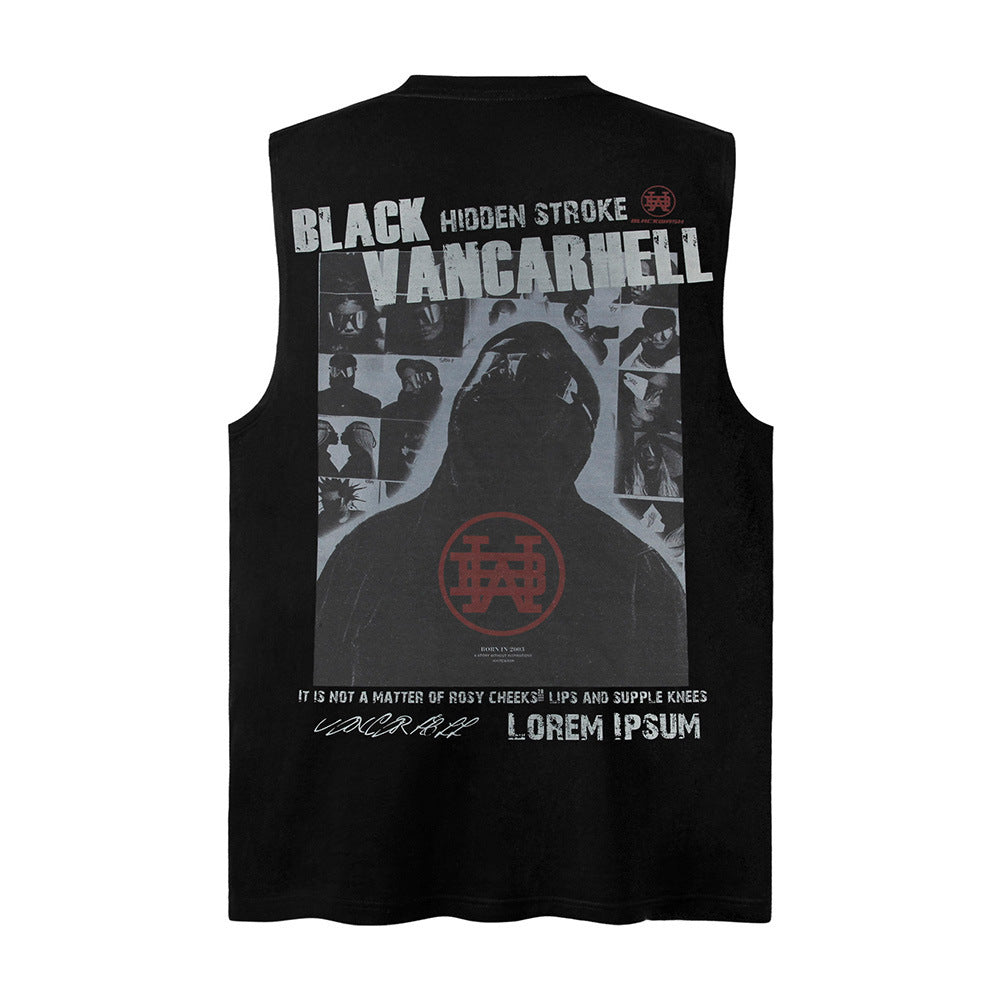 Dark High Street Shadow Printed Vest For Men