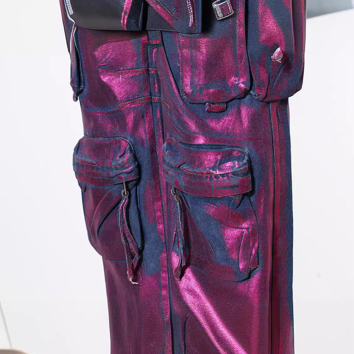Women's Fashionable Purple Bronzing Casual Jeans
