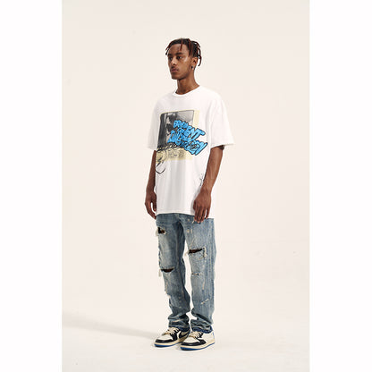 Men's Loose And Ripped Casual Trendy Brand Jeans