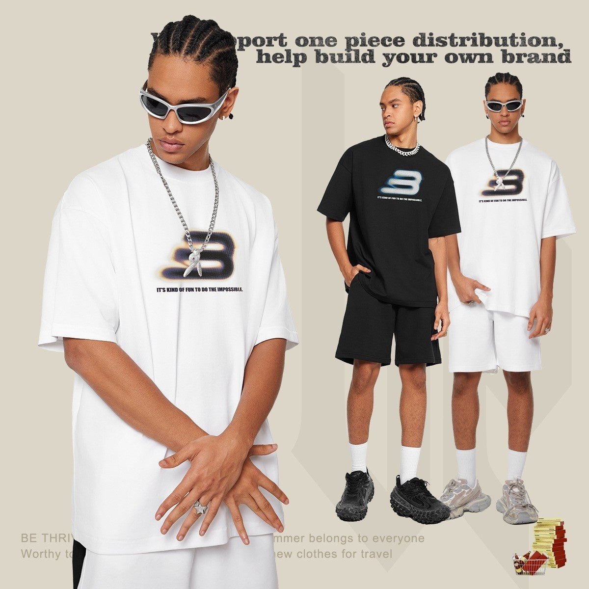 Men's High-grade Loose Short-sleeved T-shirt