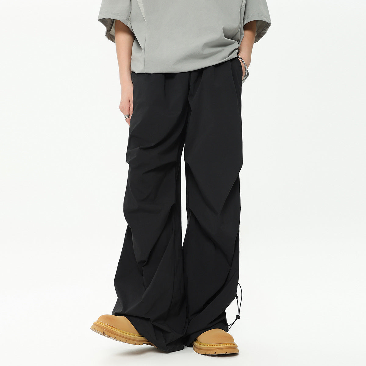 Workwear Paratrooper Straight Ankle Tied Casual Pants