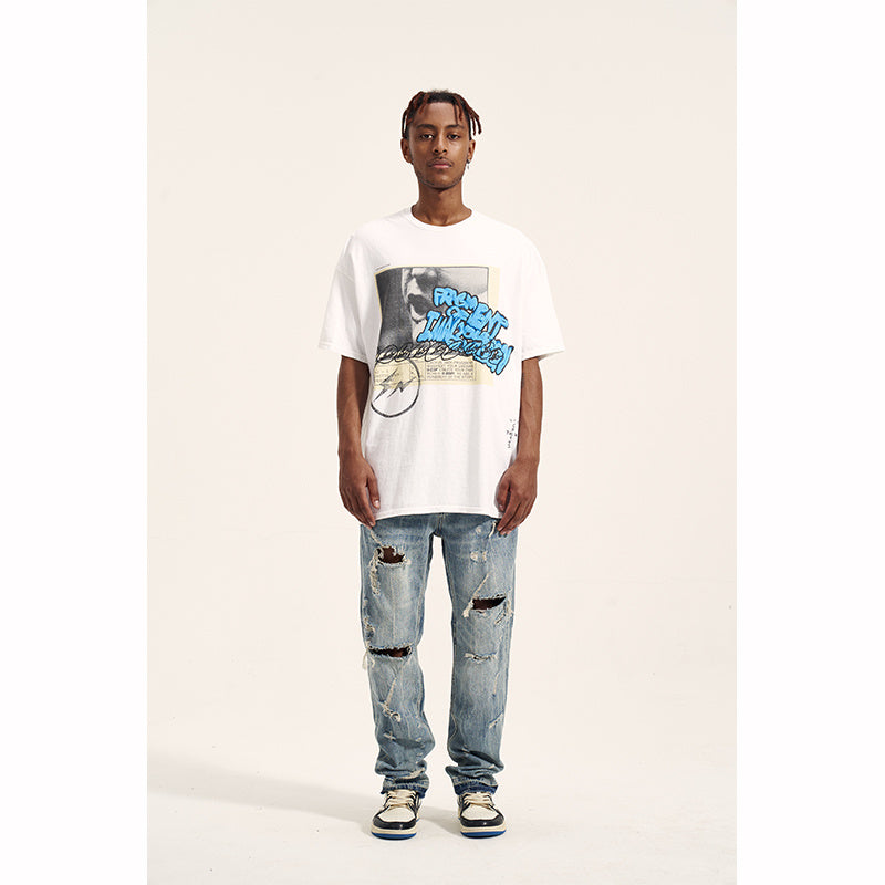 Men's Loose And Ripped Casual Trendy Brand Jeans