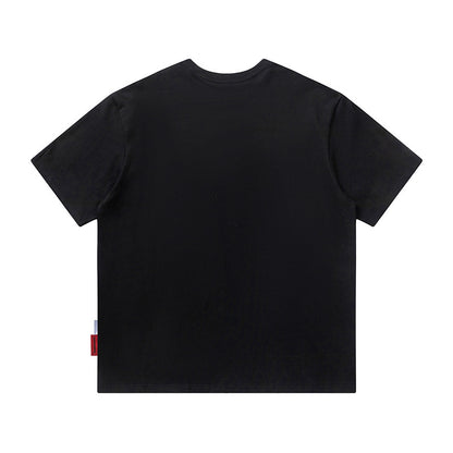 Metal Flame Printed Cotton Short-sleeved T-shirt