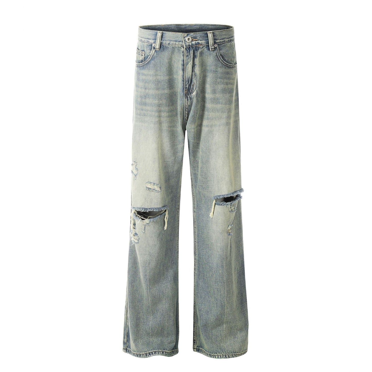 Men's Fashion Retro Washed Ripped Jeans