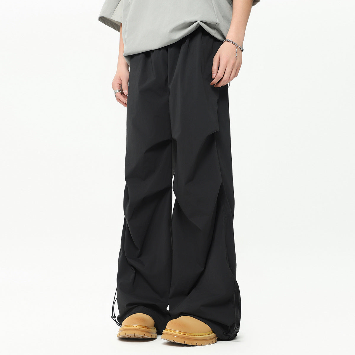 Workwear Paratrooper Straight Ankle Tied Casual Pants