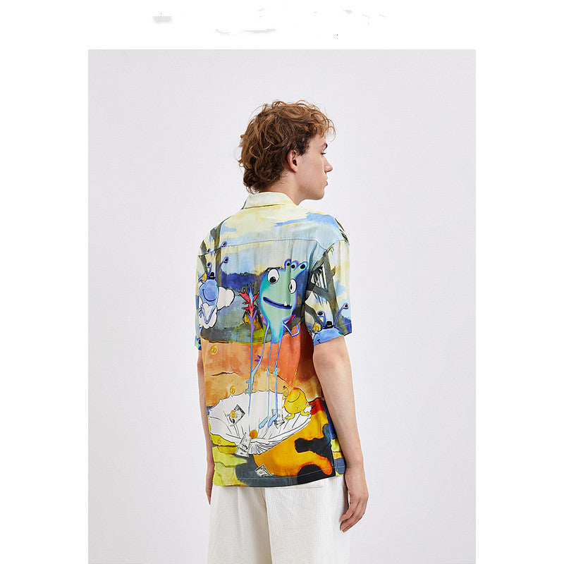 Spring And Summer New Men's Thin Short-sleeved Cardigan Shirt