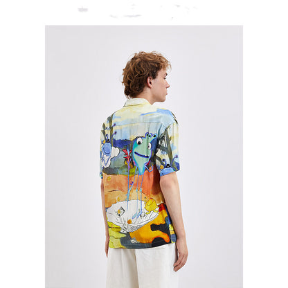 Spring And Summer New Men's Thin Short-sleeved Cardigan Shirt