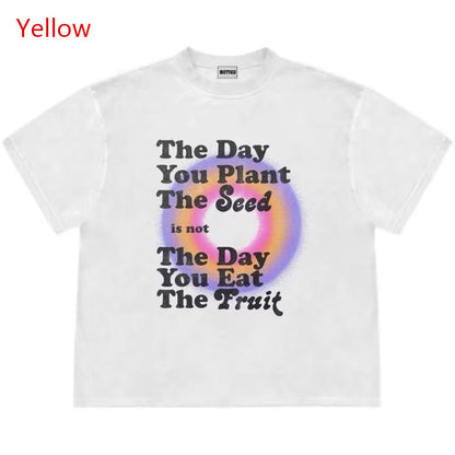 American Retro Hip Hop Letter Short Sleeve Top