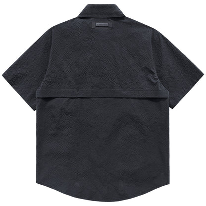 Men's Fashion Function Multi-pocket Quick-drying Patchwork Short-sleeved Shirt