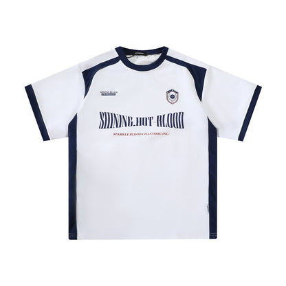 Color Contrast Patchwork Sports T-shirt Men