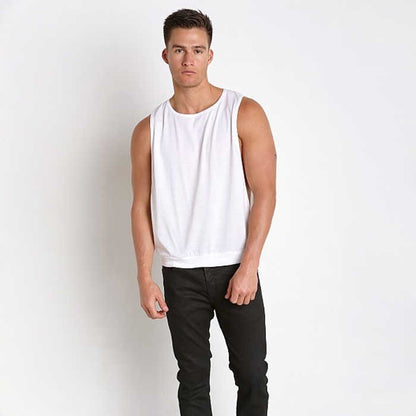 Men's Sleeveless Sports Fitness Loose Large Slit Vest