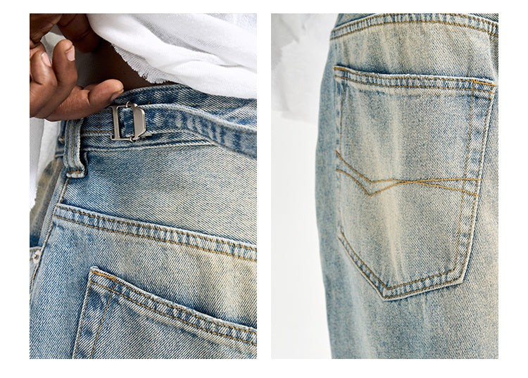 Men's Summer Retro Loose Fitting Denim Shorts