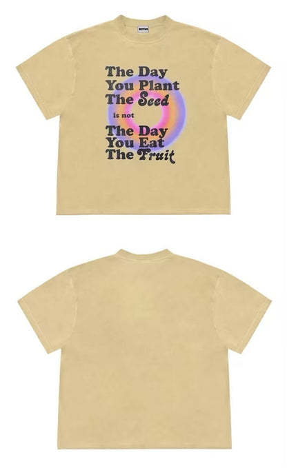 American Retro Hip Hop Letter Short Sleeve Top