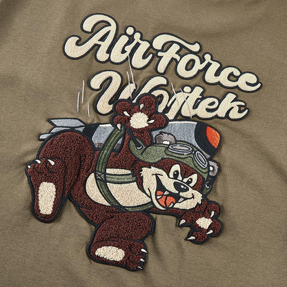 Cotton Cartoon Embroidered Half Sleeved T-shirt American Style