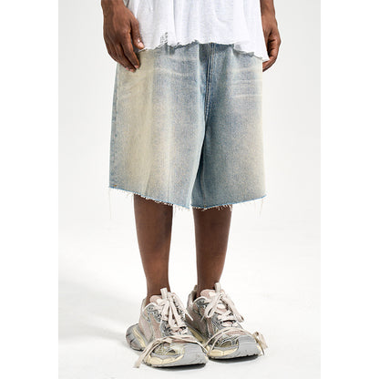 Men's Summer Retro Loose Fitting Denim Shorts